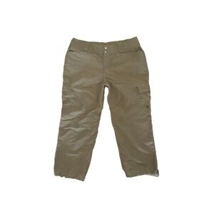 The NORTH FACE Nylon Cargo Drawstring Cropped Khaki Olive Pants Womens Size 10